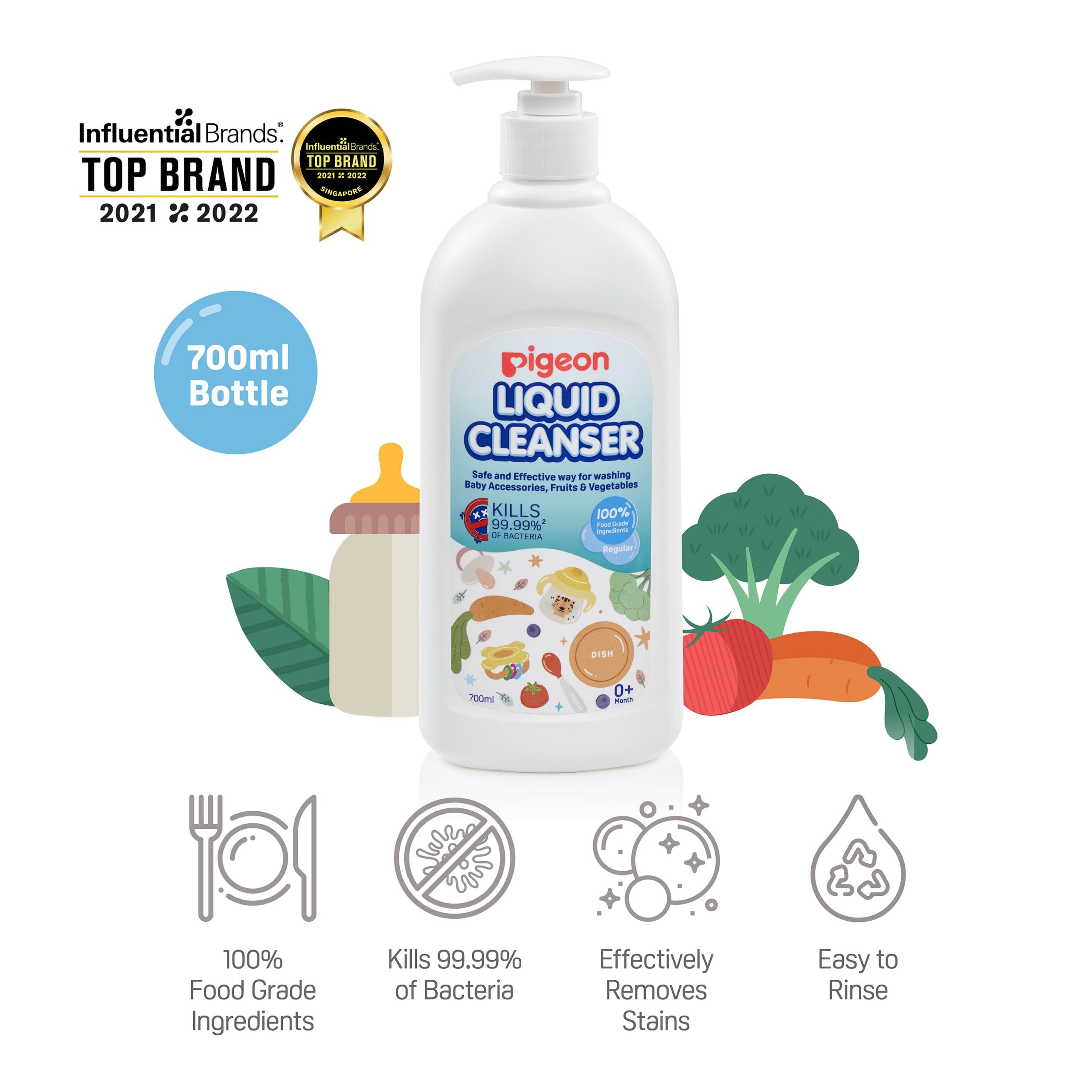 Pigeon Liquid Cleanser 700ml remove stains,100 food grade