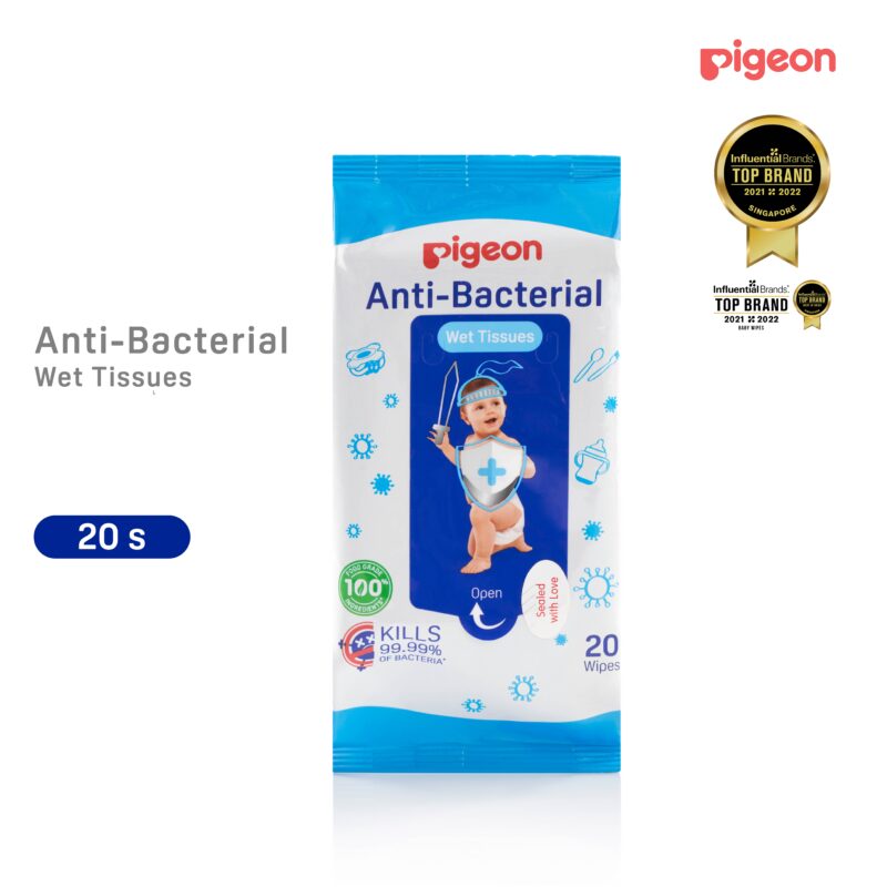 AntiBacterial Wet Tissues 20 Sheets Pigeon 100 food grade